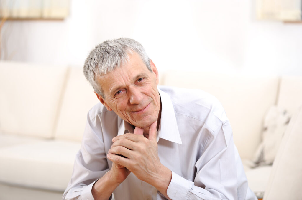man considering moving to a retirement home